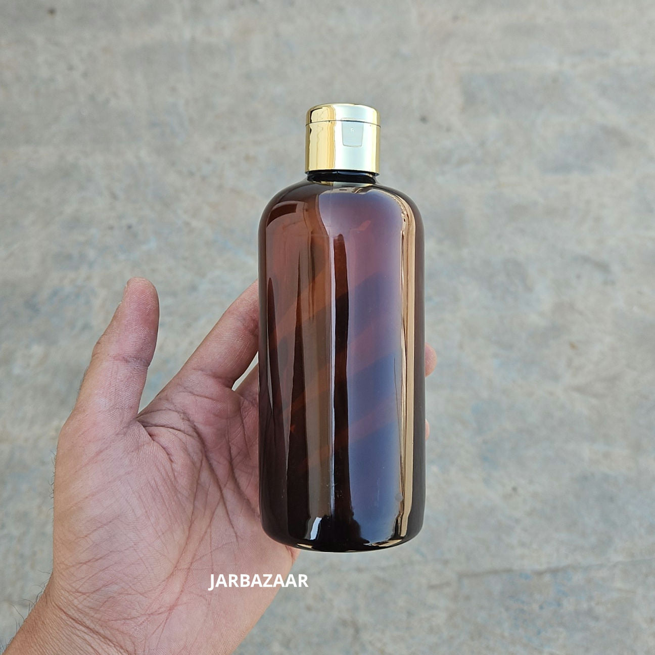 300 ML Amber Boston Pet Bottle (With Golden Fliptop Caps)