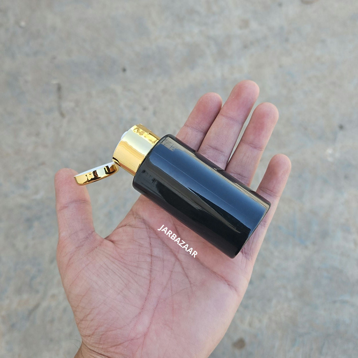 60 ML Black Pet Bottle (With Golden Fliptop Caps)