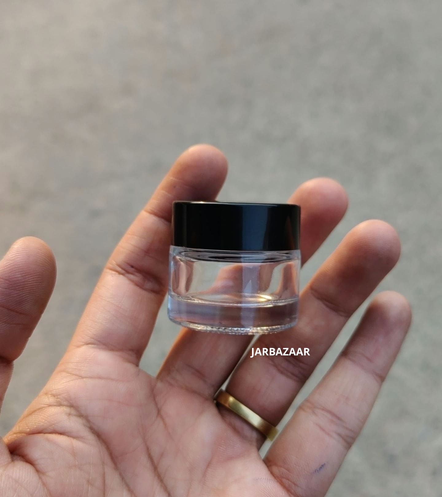 10 Gram Clear Glass Jar (Black Cap)