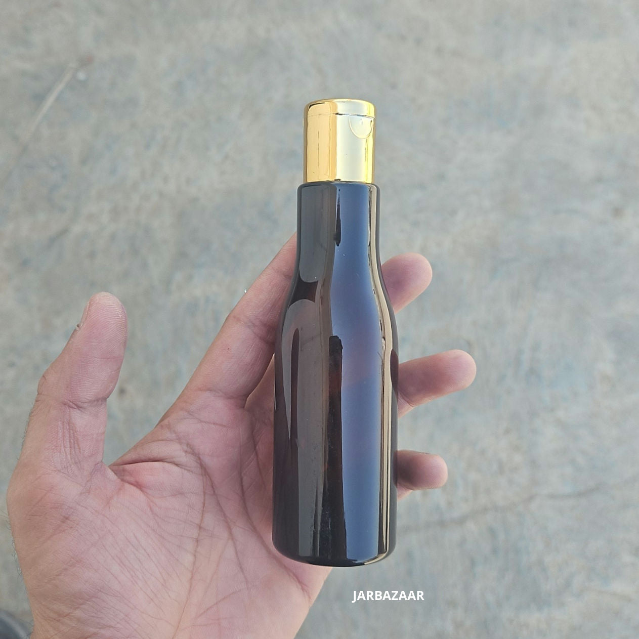 100 ML Asta Amber Pet Bottle (With Golden Fliptop Caps)