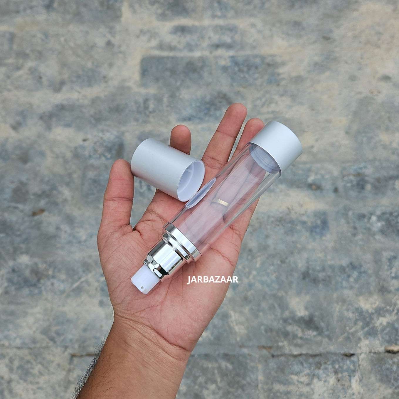 50 ML Silver Airless Bottle