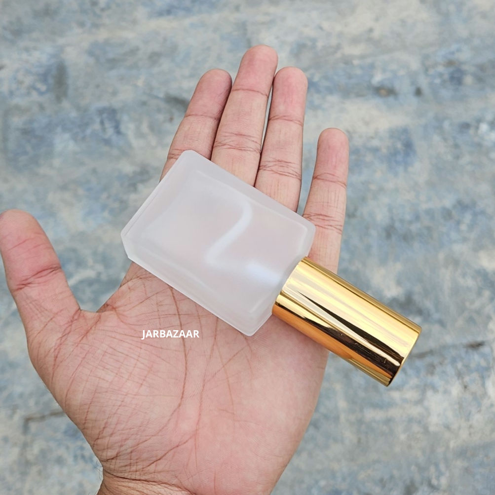 30 ML Clear Frosted Rectangular Glass Spray Bottle