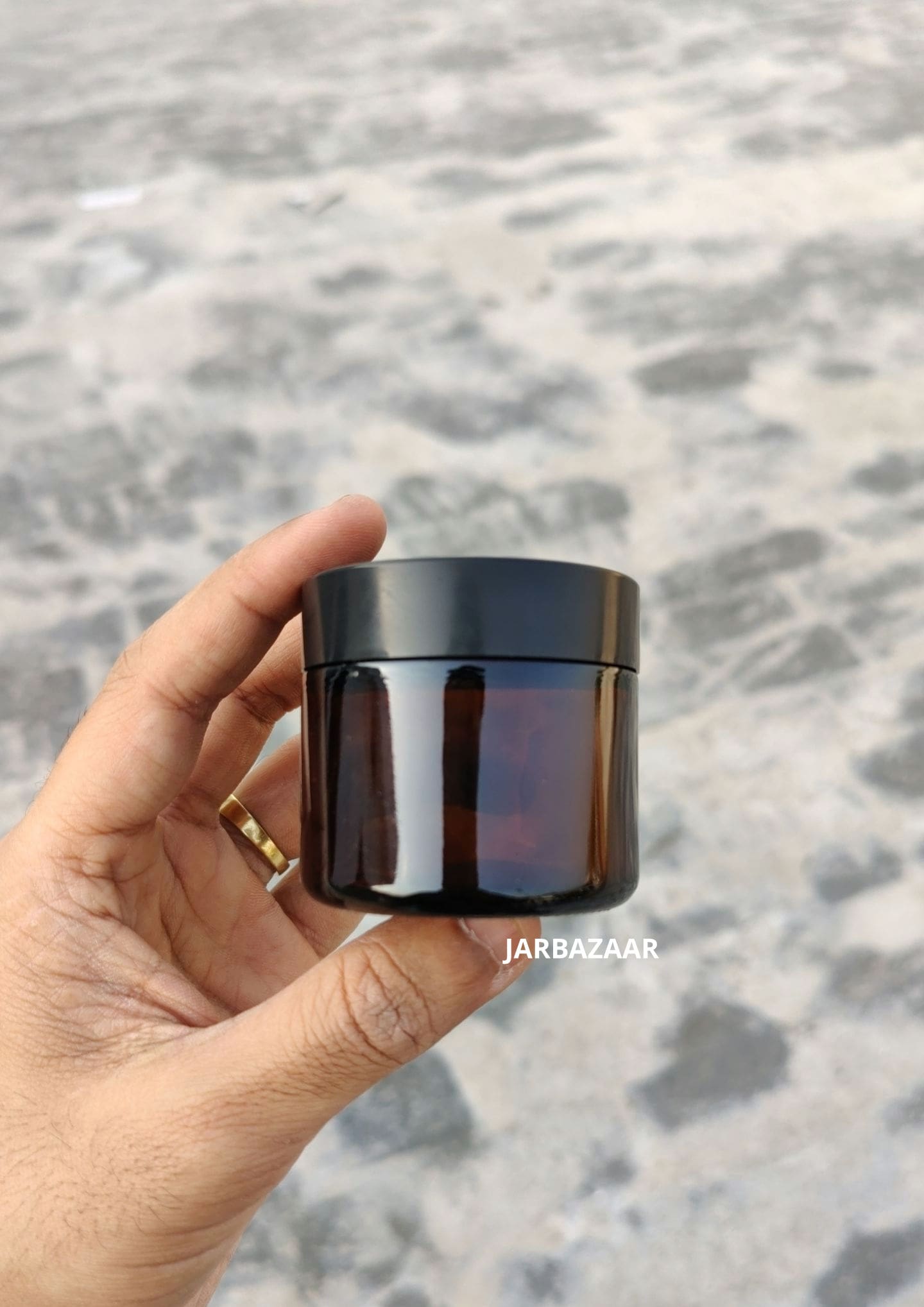 60 Gram Amber Glass Jar (Black Cap)