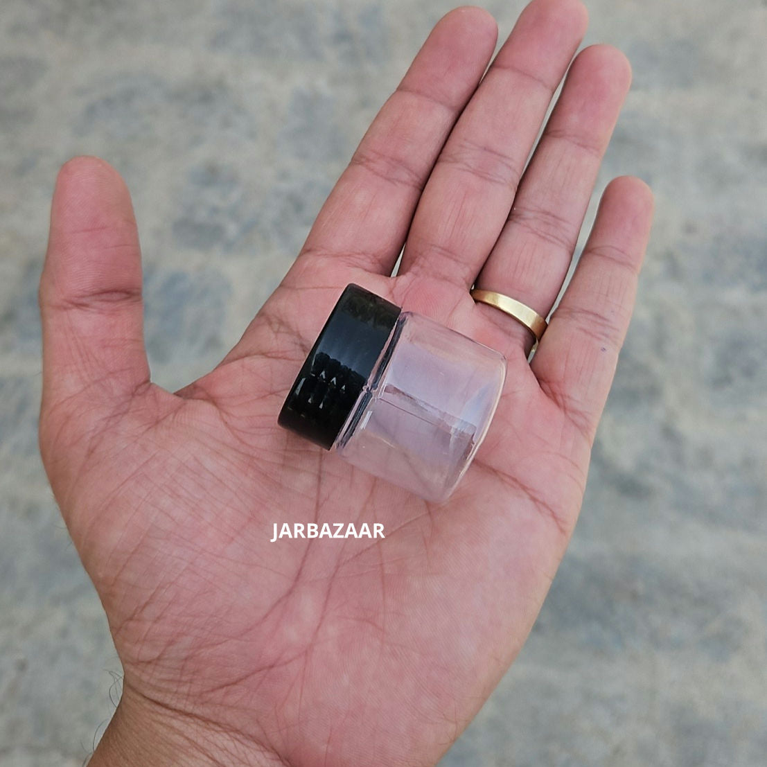 15 ML Round Pet Jar (Black Plastic Cap)