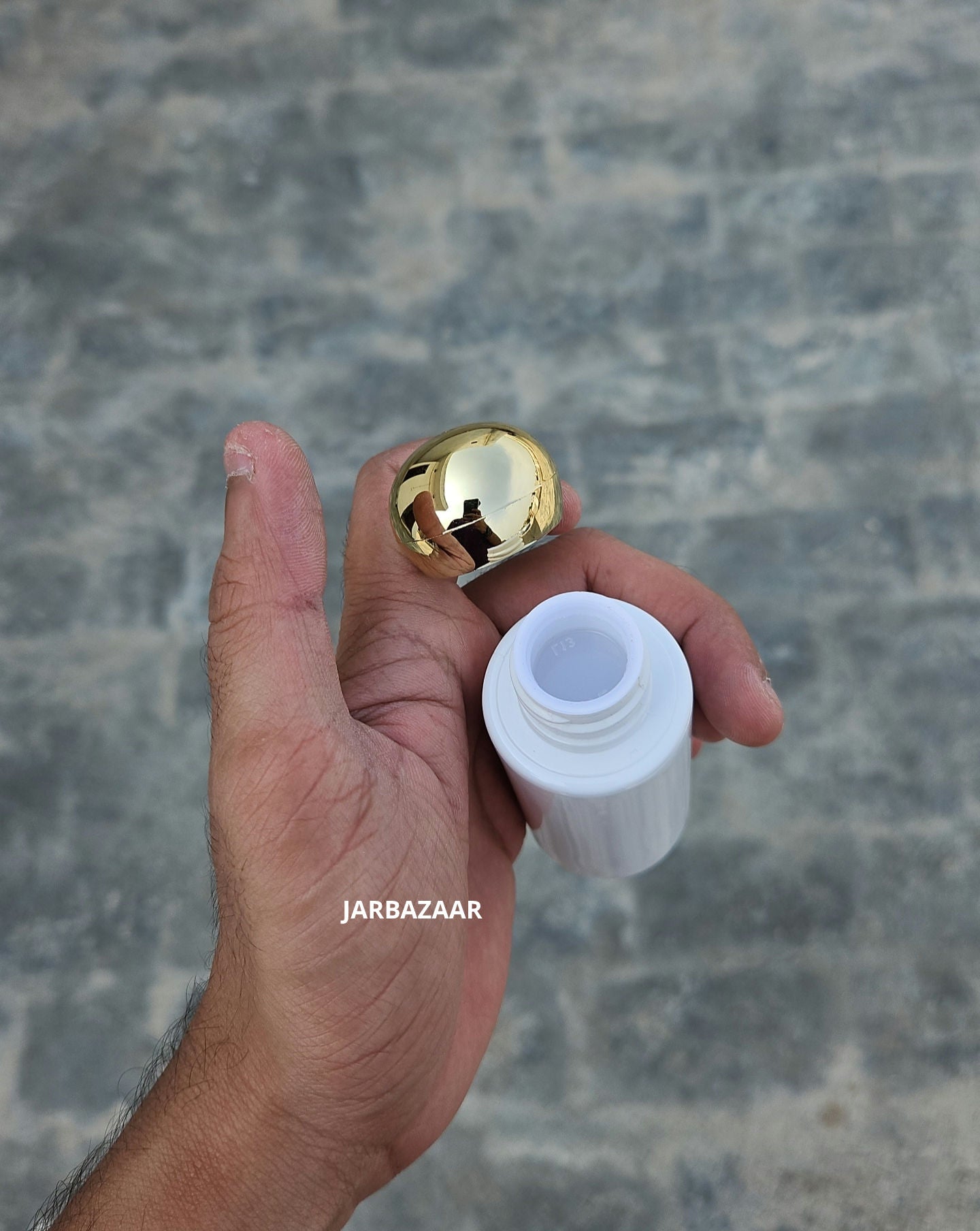 60 ML Round White Bottle (Golden Dome Cap)