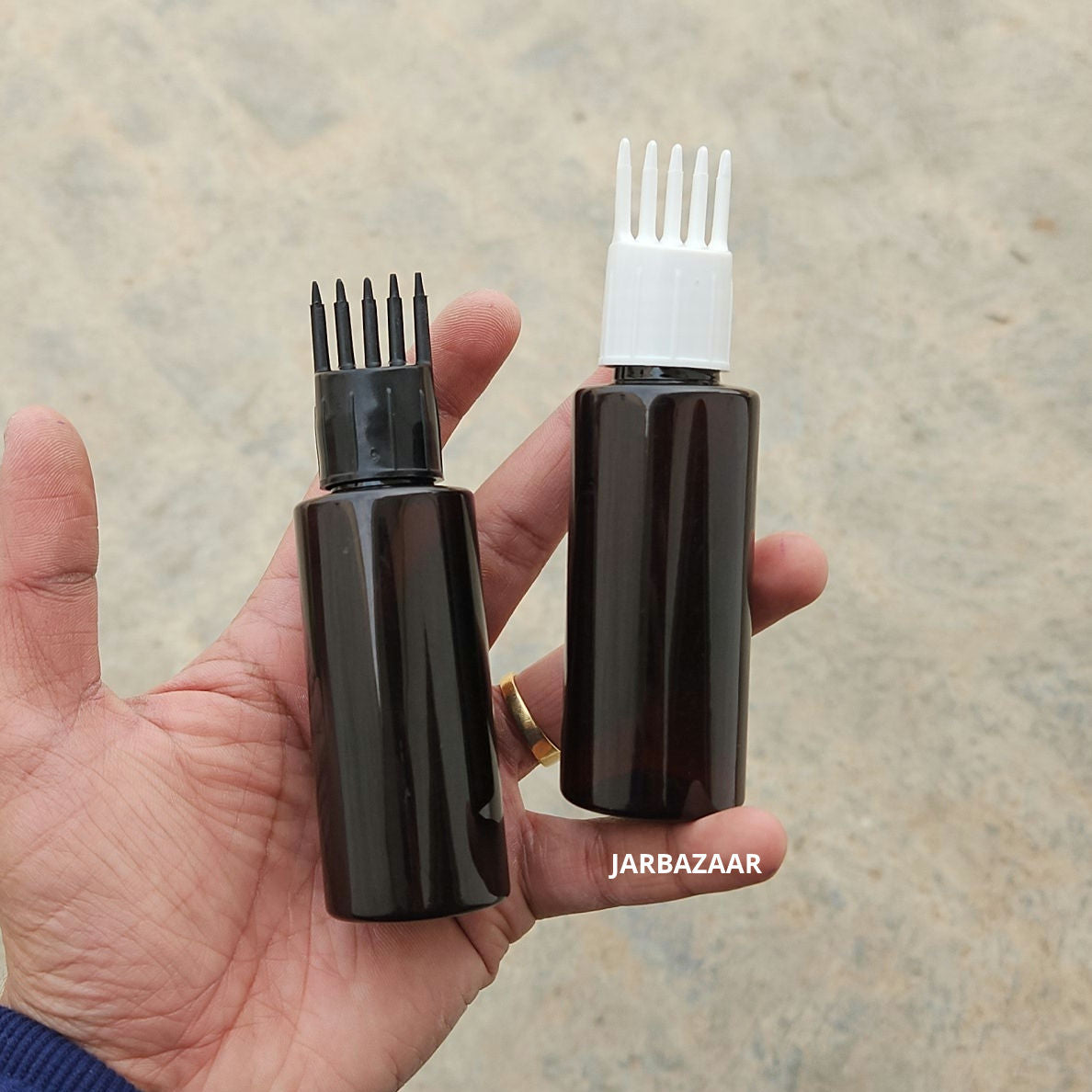 50 ML GLI Amber Pet Bottle (With Comb Cap)