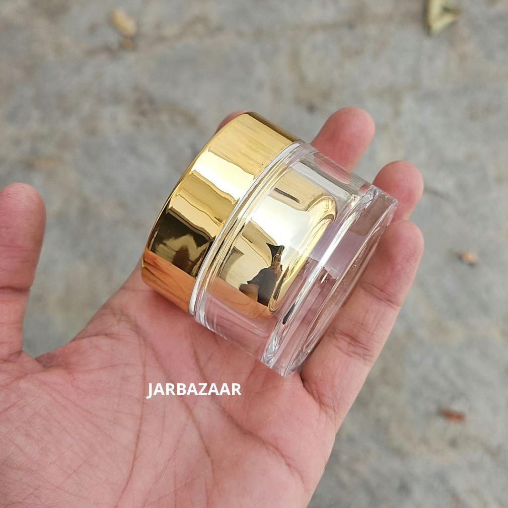 30 Gram Premium Double- Walled Golden Acrylic Cosmetic Jar