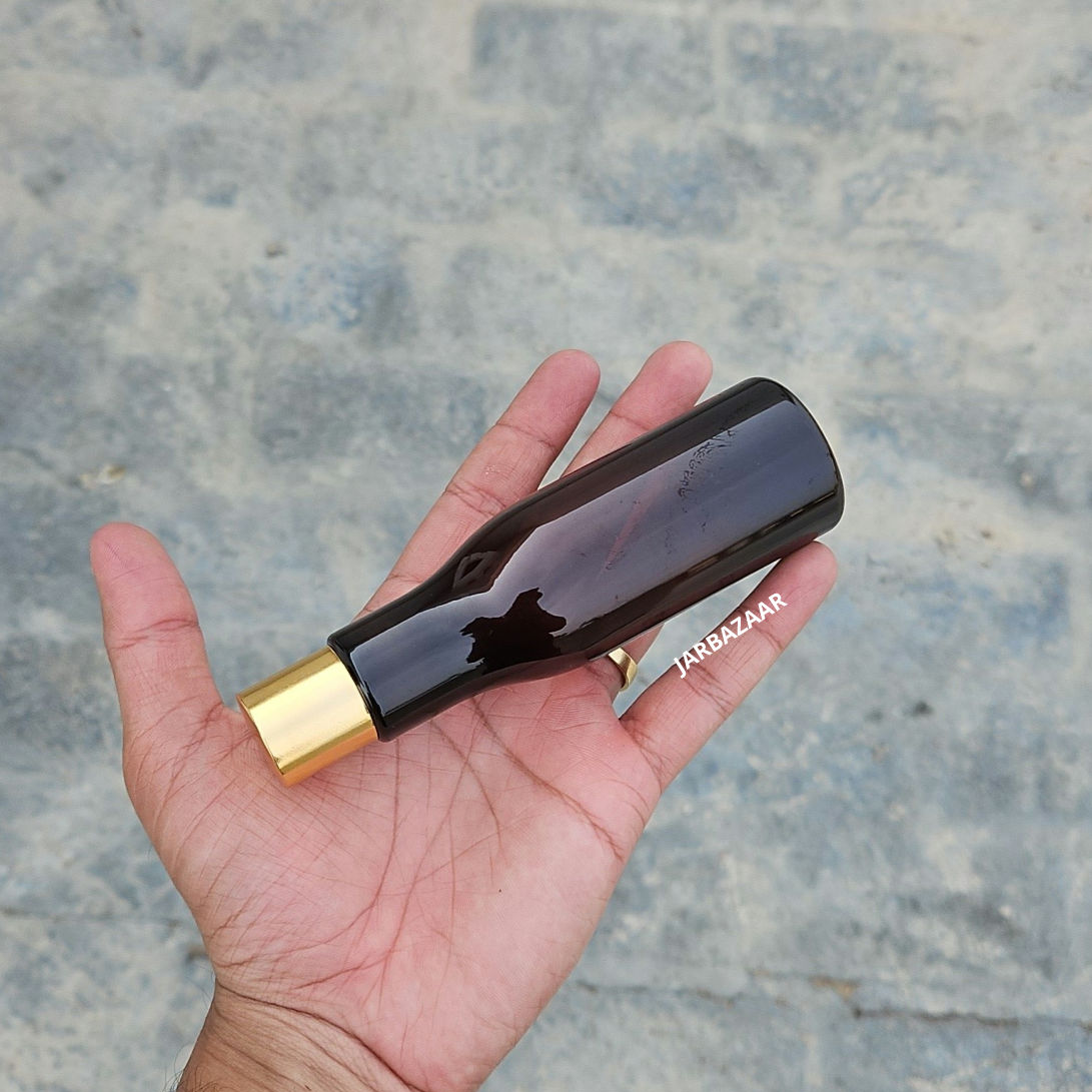 100 ml Asta Amber Pet Bottle (Golden Cap)