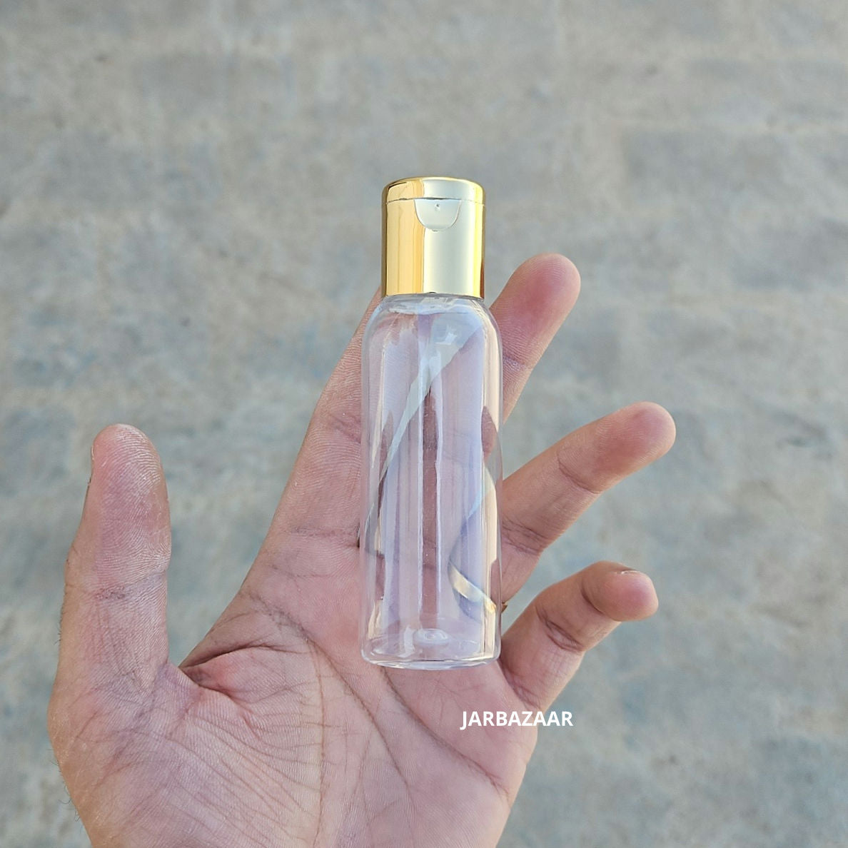 50 ML Avon Transparent Pet Bottle (With Golden Fliptop Caps)
