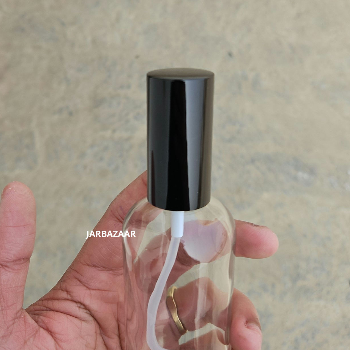 100 ML Clear Glass Bottle (With Premium Black Serum Pumps)