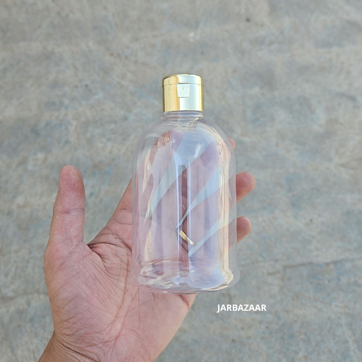 300 ML Bell Transparent Pet Bottle (With Golden Fliptop Caps)