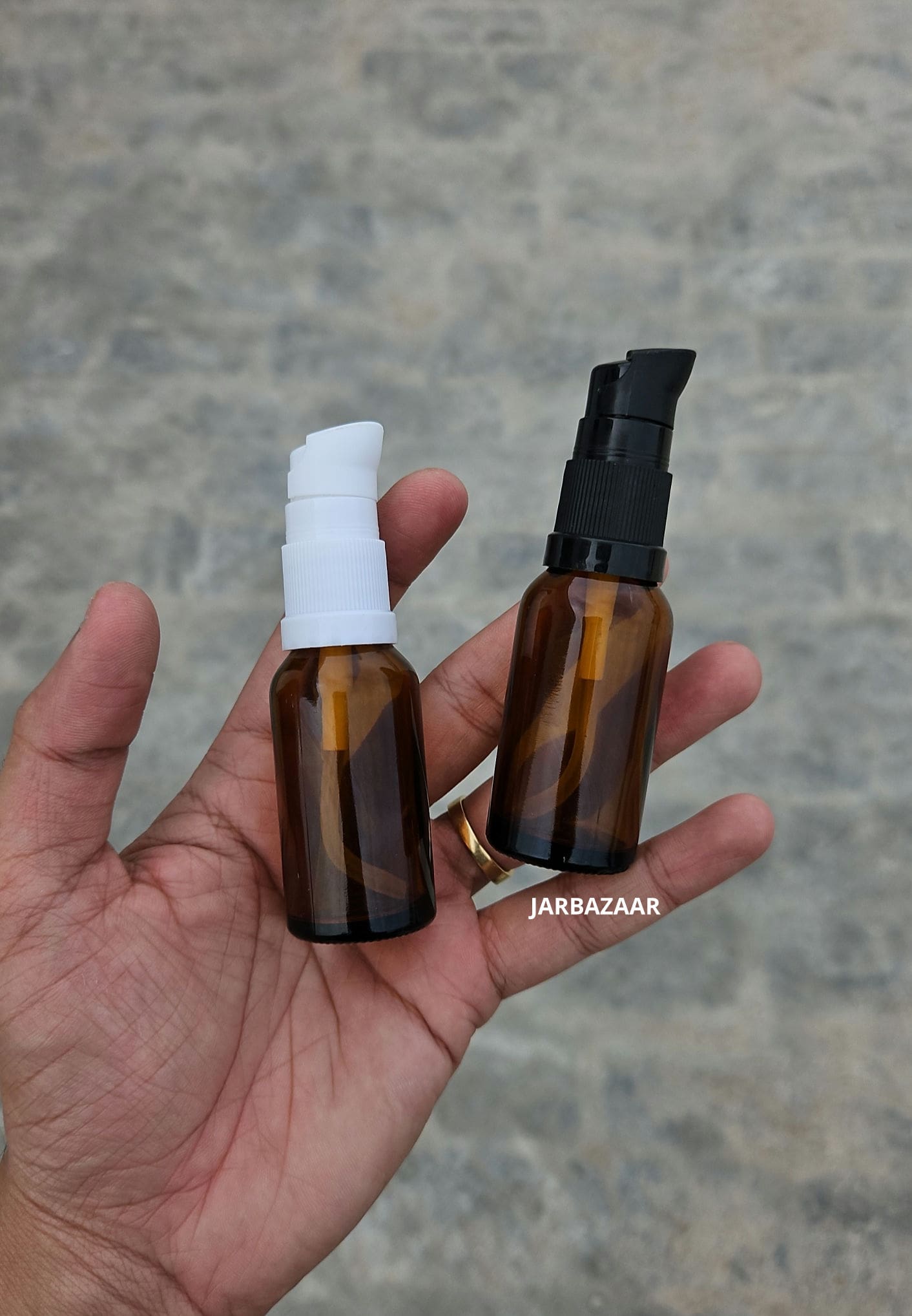 20 ML Amber Glass Bottle With Serum Pump (Type 2)