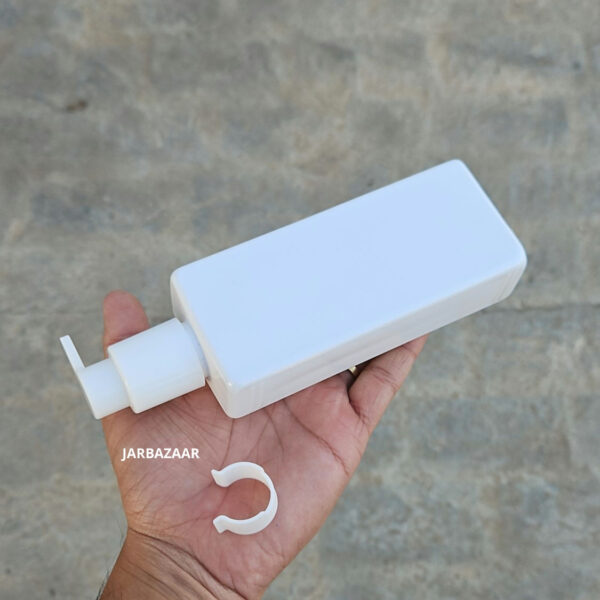 250 ML Rectangle Milky Dispenser Bottle (With Cliplock Pump)
