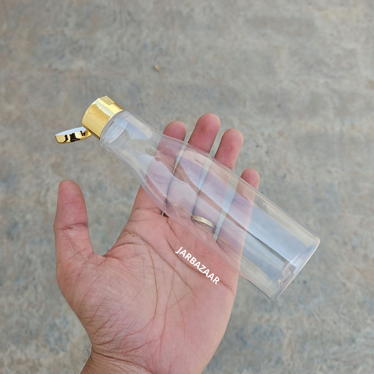 200 ML Asta Transparent Pet Bottle (With Golden Fliptop Caps)