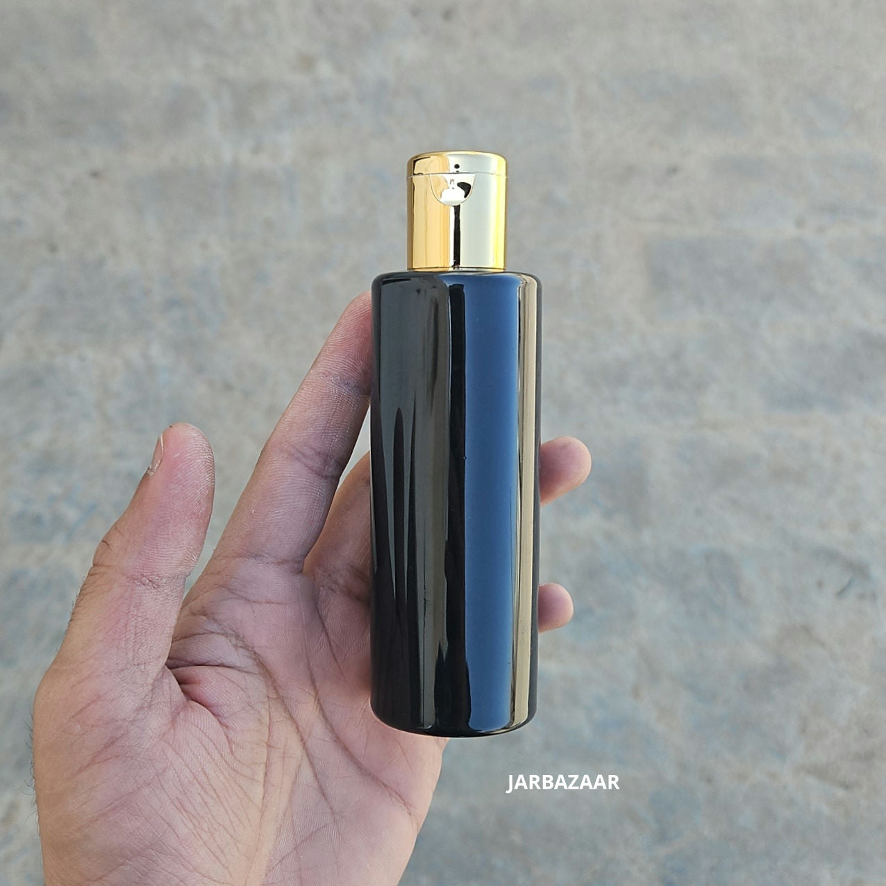 100 ML GLI Black Pet Bottle (With Golden Fliptop Caps)
