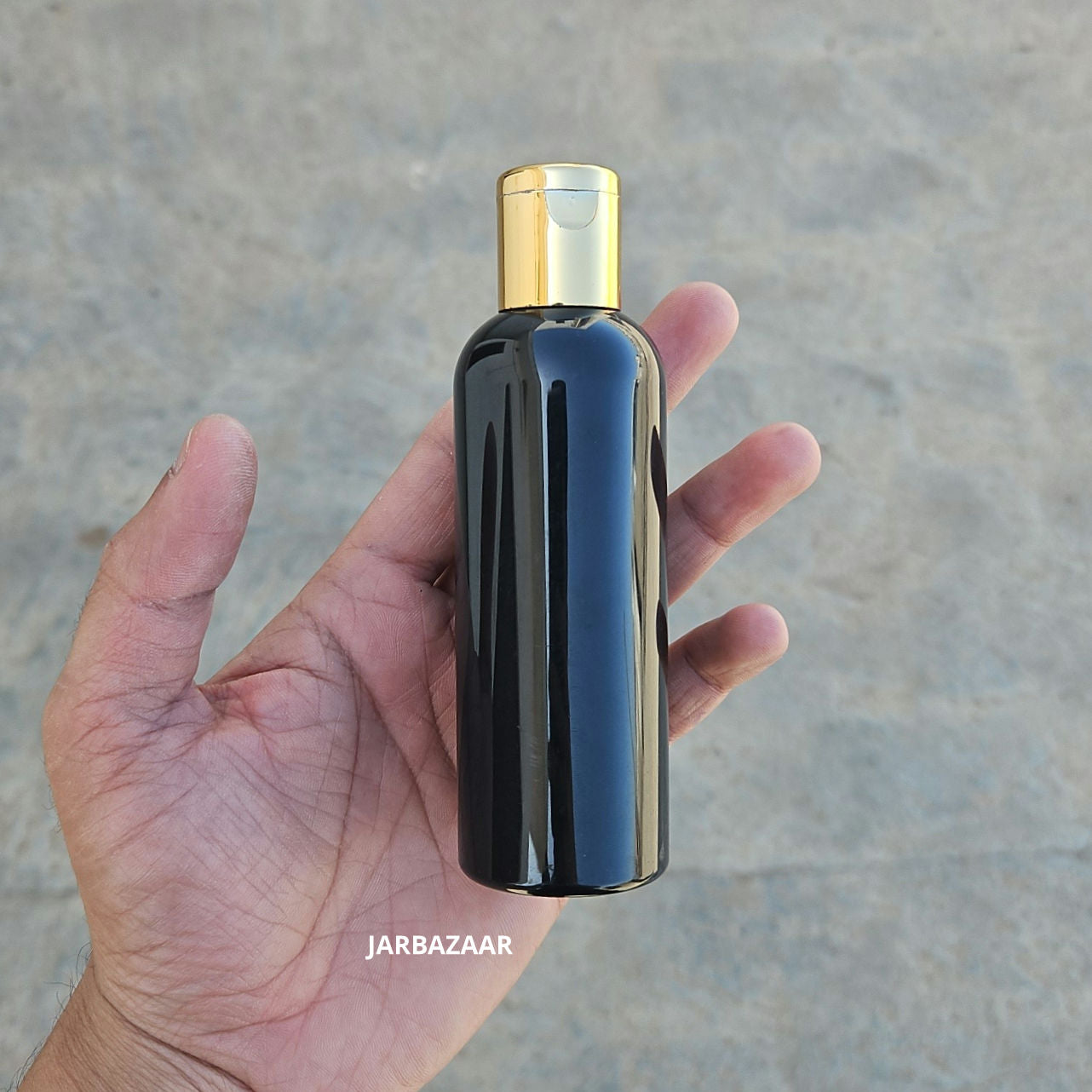 100 ML Avon Black Pet Bottle (With Golden Fliptop Caps)