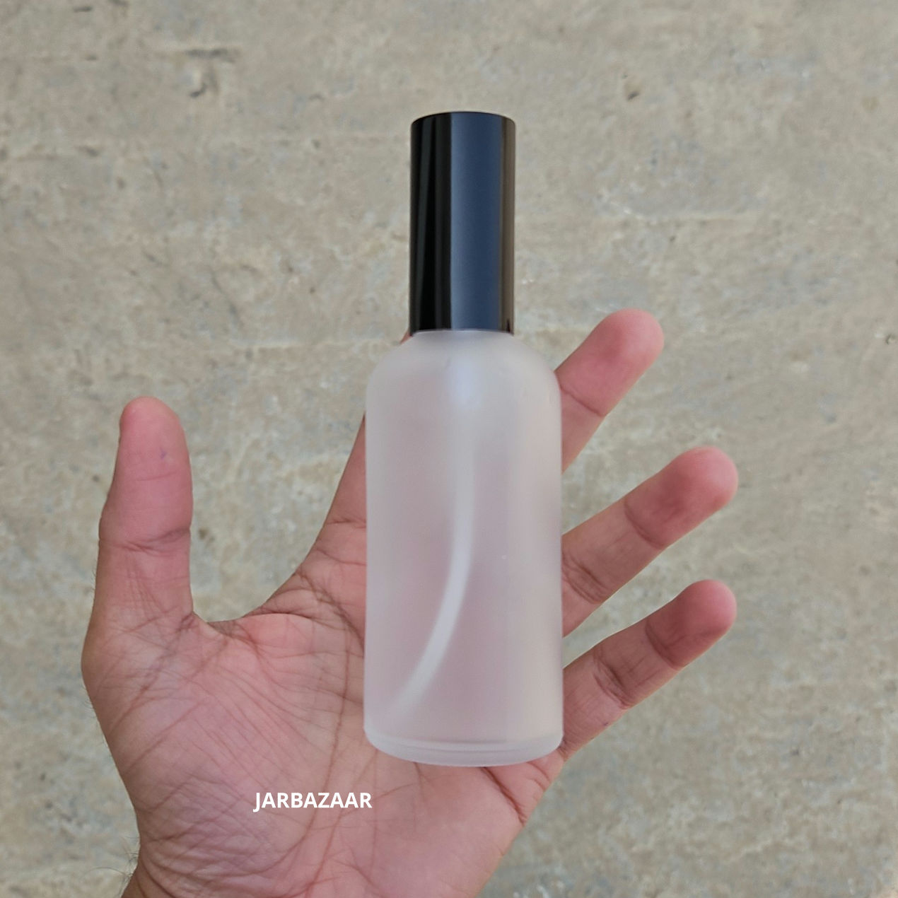 100 ML Clear Frosted Glass Bottle (With Premium Black Serum Pumps)