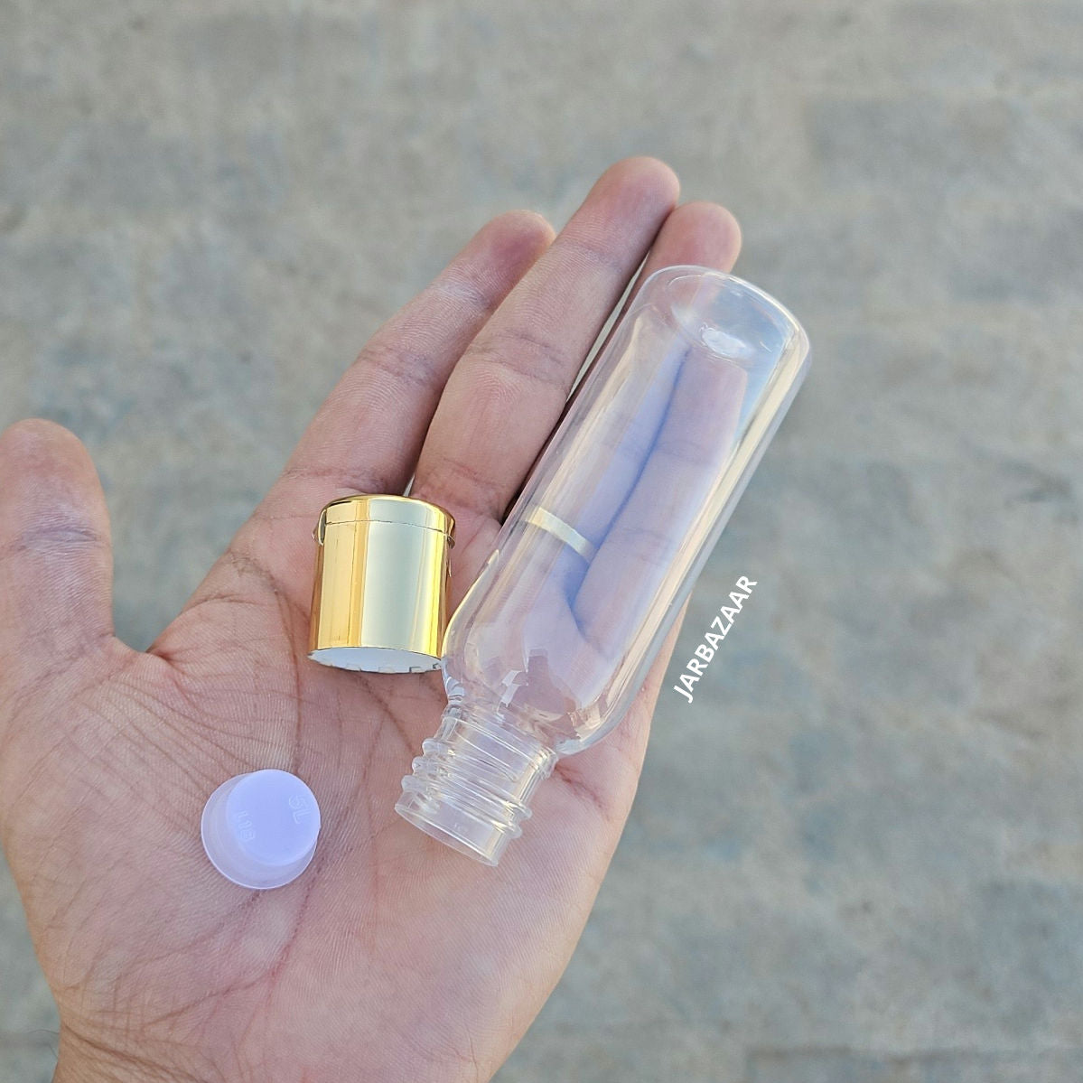 50 ML Avon Transparent Pet Bottle (With Golden Fliptop Caps)