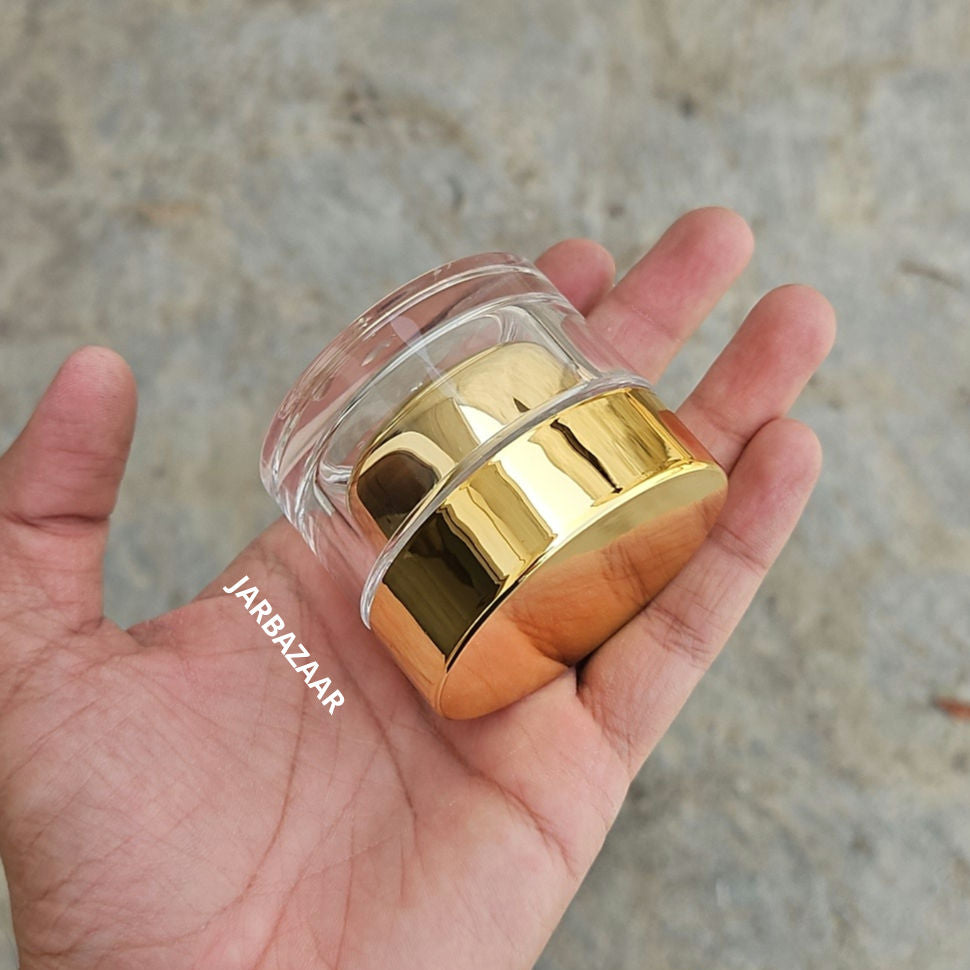30 Gram Premium Double- Walled Golden Acrylic Cosmetic Jar