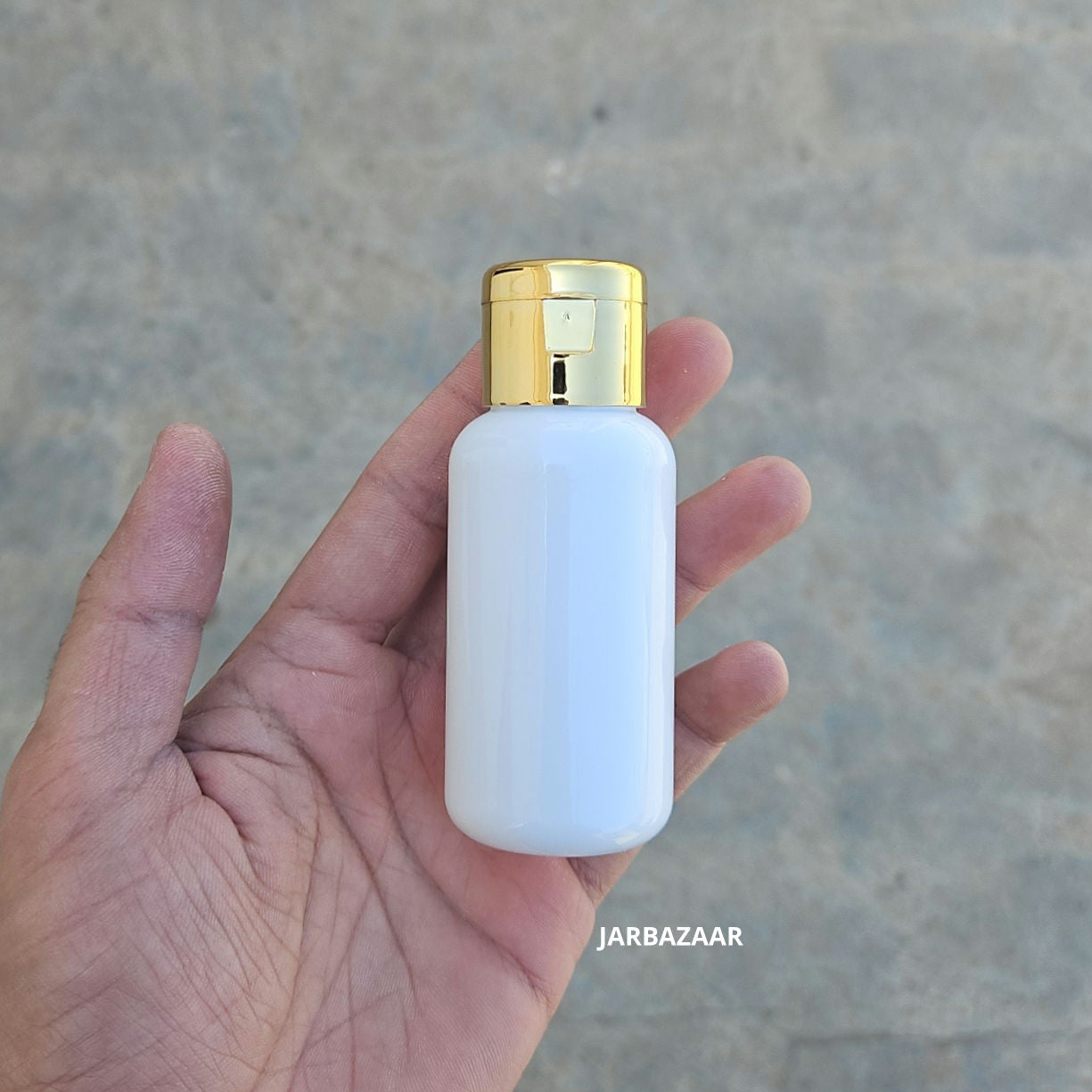50 ML Boston White Pet Bottle (With Golden Fliptop Caps)