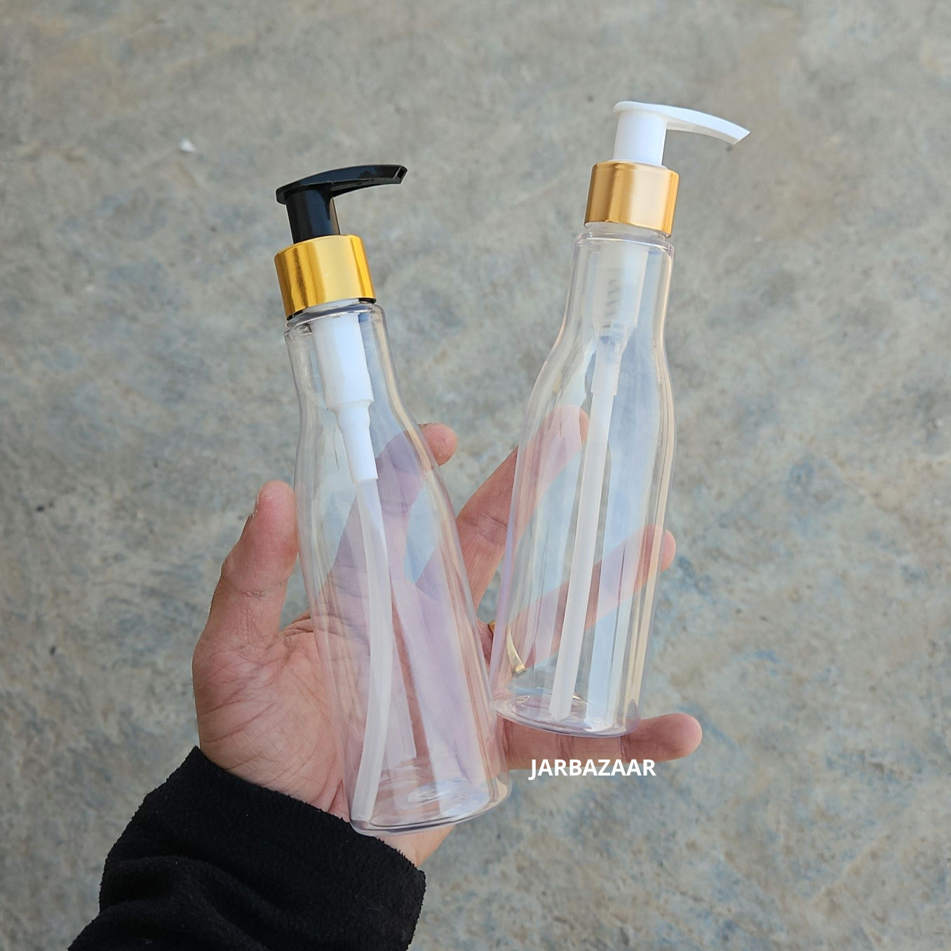 200 ML Asta Transparent Dispenser Bottle (Golden Black/Golden White)