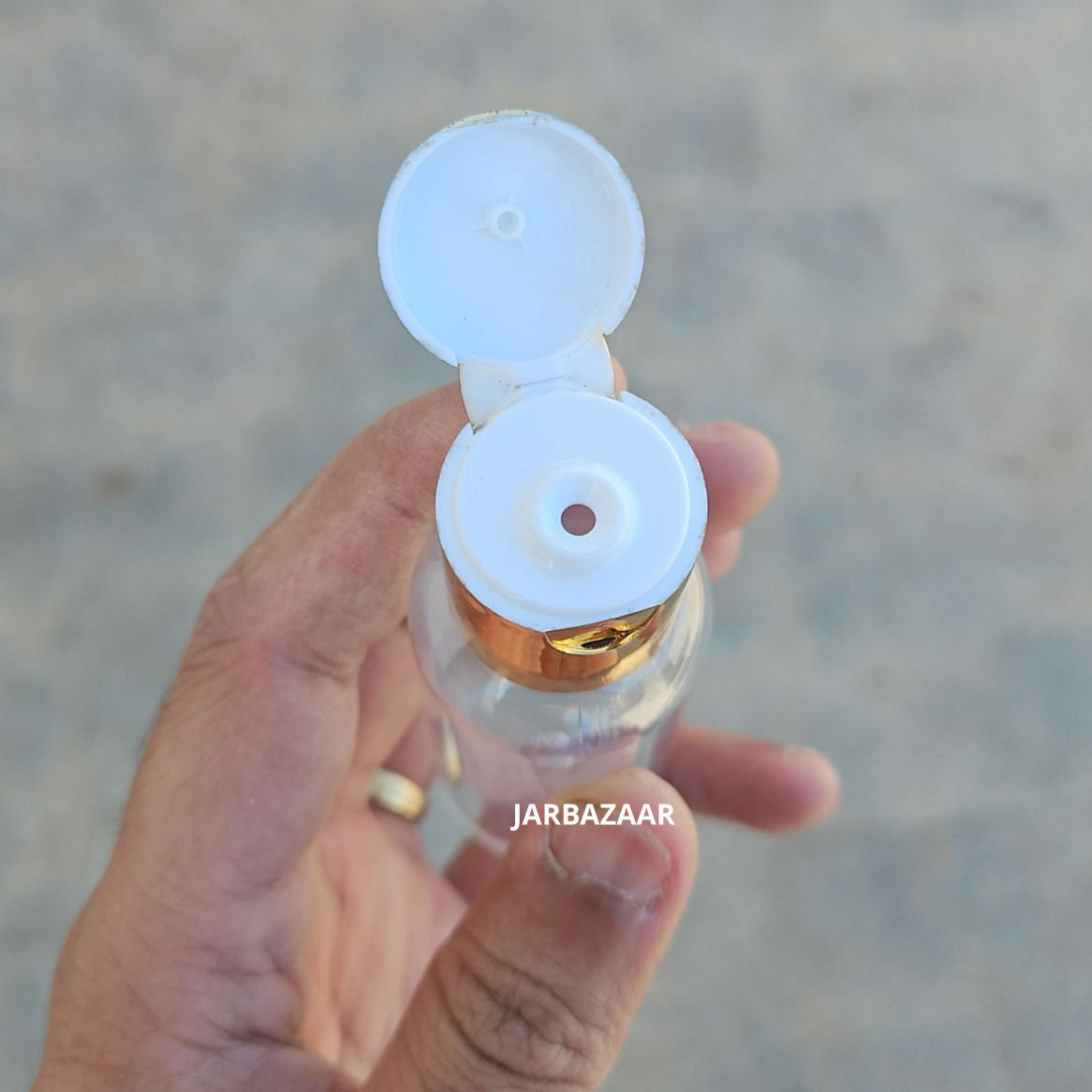 50 ML Avon Transparent Pet Bottle (With Golden Fliptop Caps)