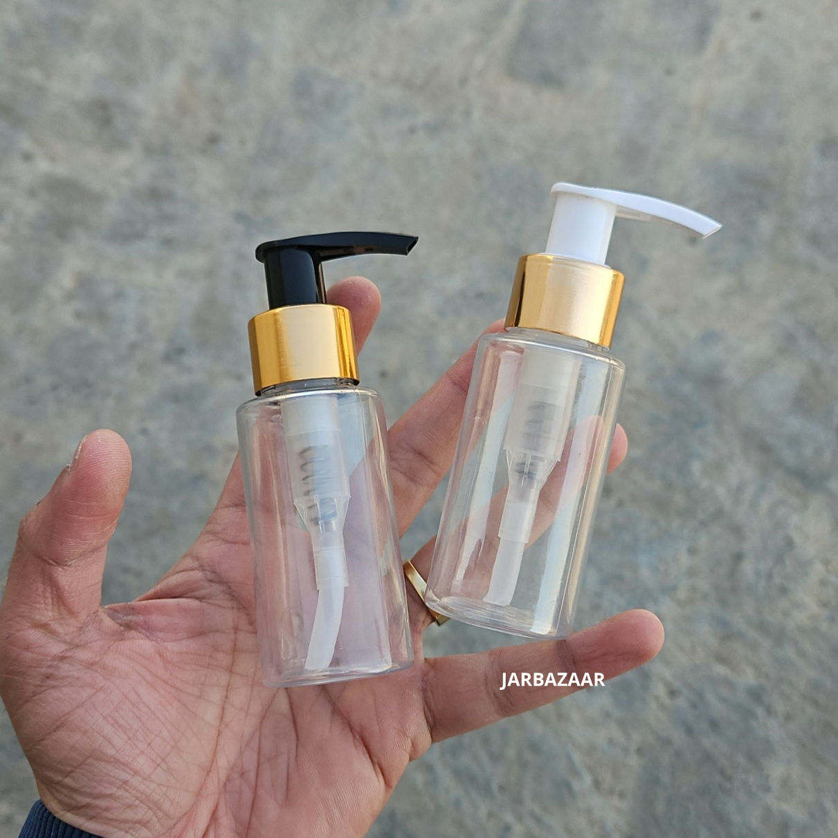 60 ML Transparent Dispenser Bottle (Golden Black/Golden White)