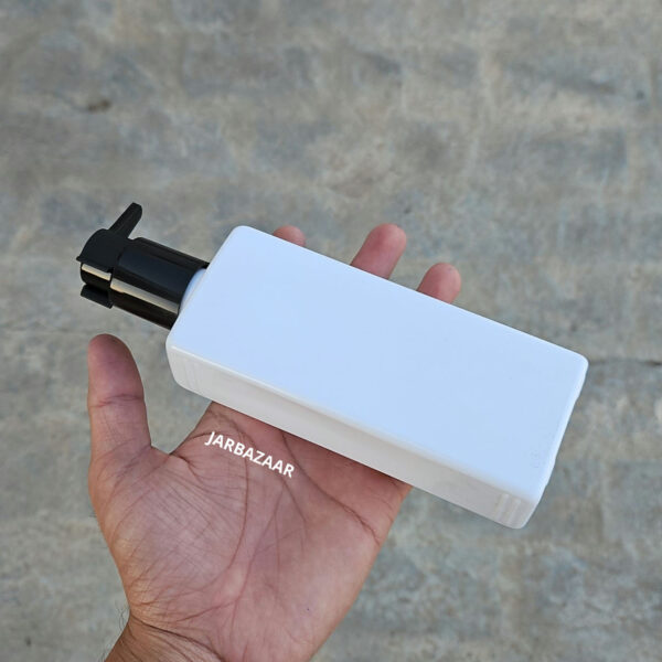 250 ML Rectangle Milky Dispenser Bottle (With Cliplock Pump)