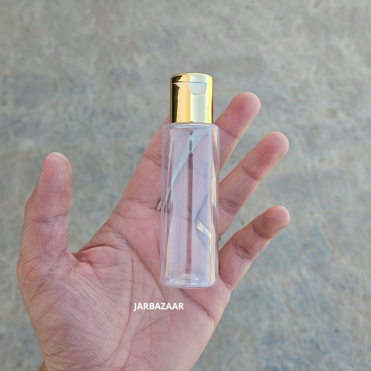50 ML GLI Transparent Pet Bottle (With Golden Fliptop Caps)