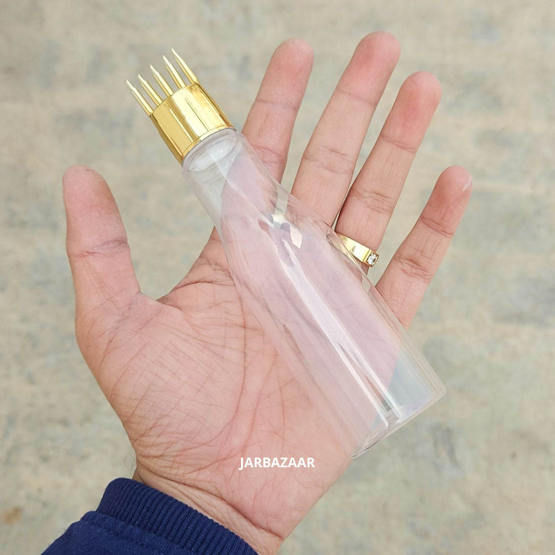 100 ML Asta Transparent Pet Bottle (With Golden Comb Cap)