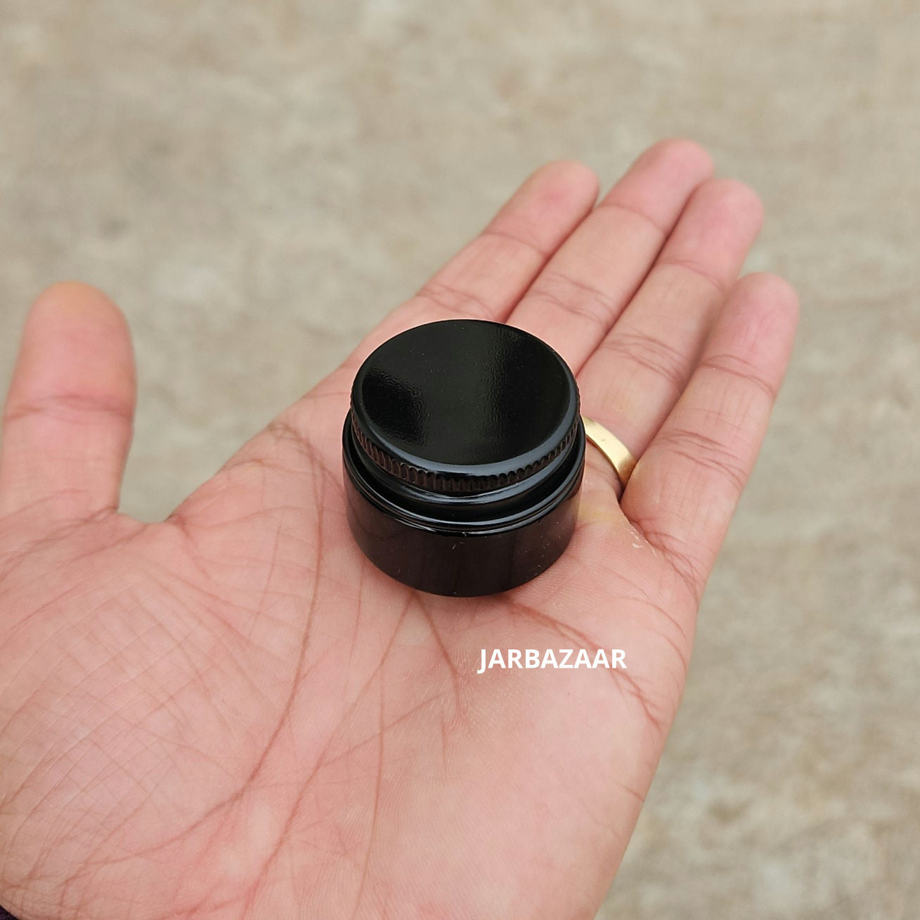 5 Gram Dark Amber Glass Jar (Black Screw Cap)