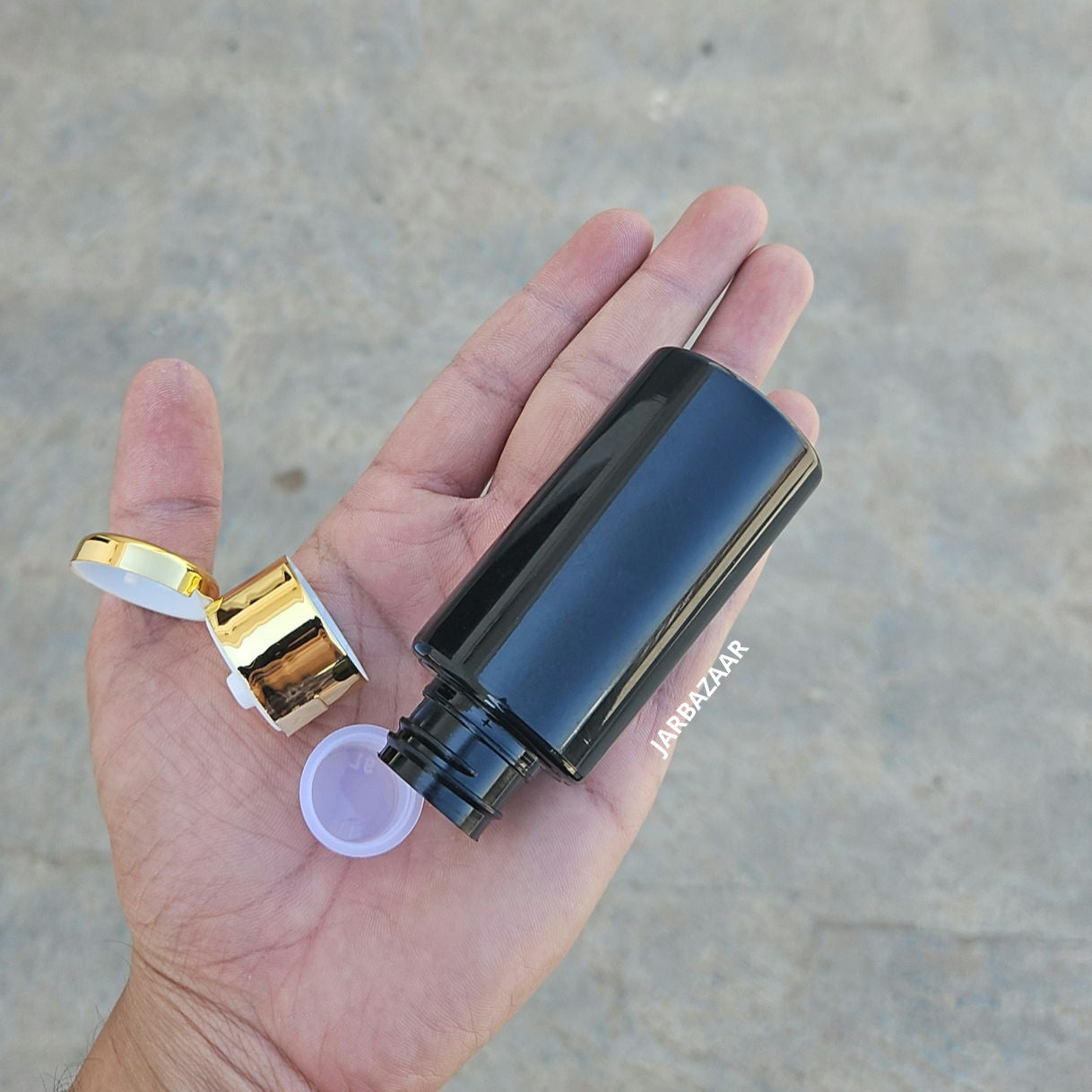 60 ML Black Pet Bottle (With Golden Fliptop Caps)