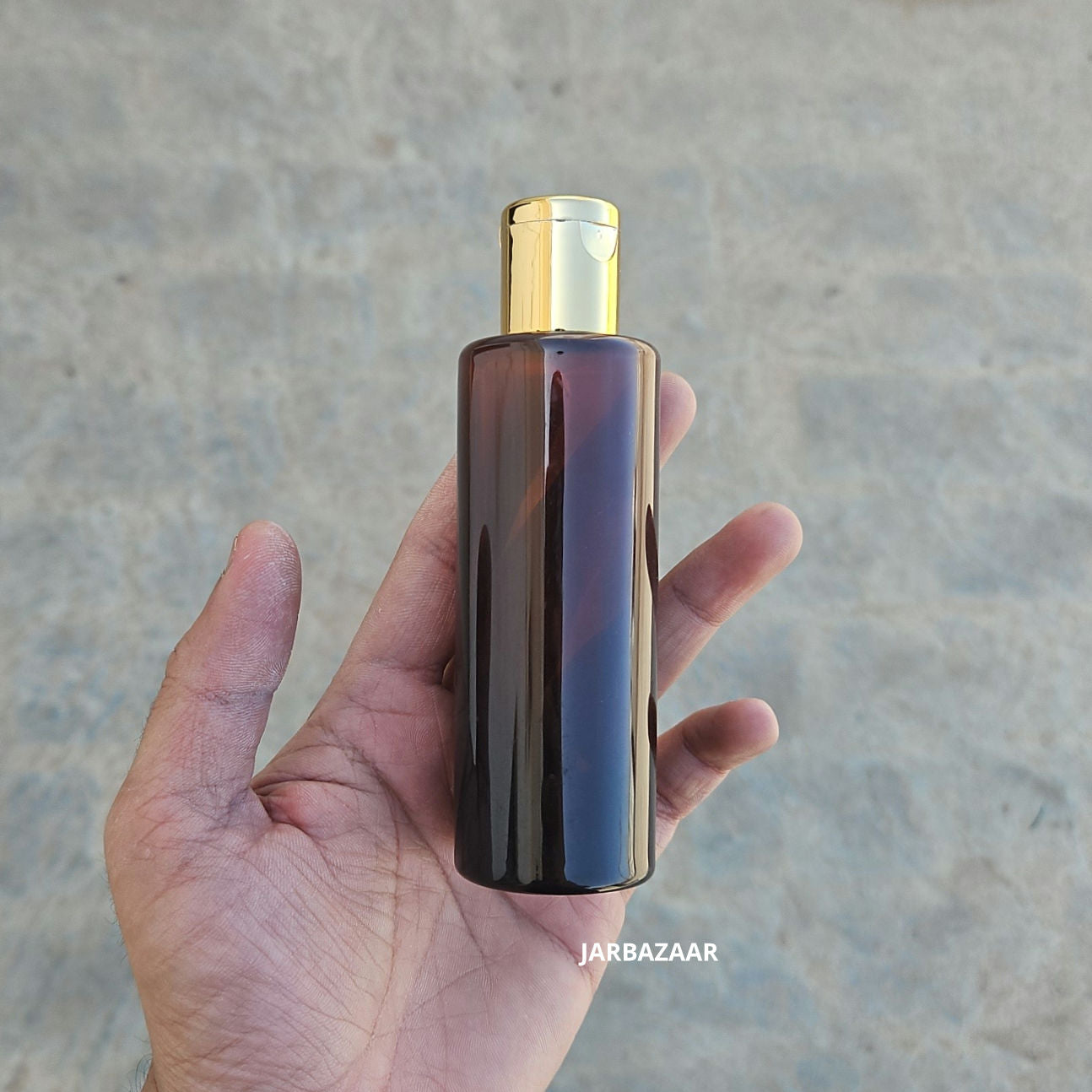100 ML GLI Amber Pet Bottle (With Golden Fliptop Caps)