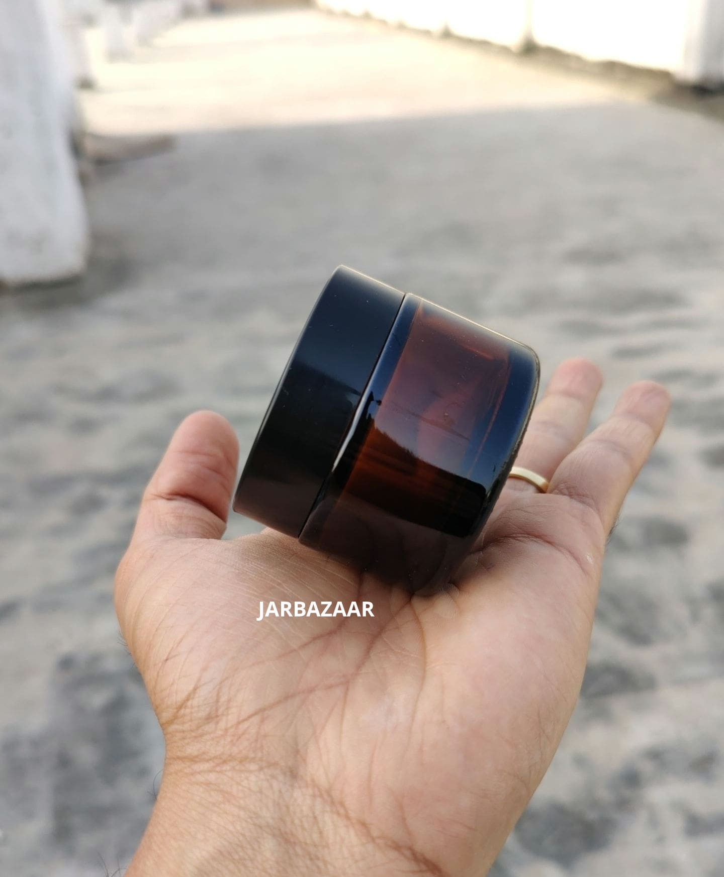 50 Gram Amber Glass Jar (Black Cap)