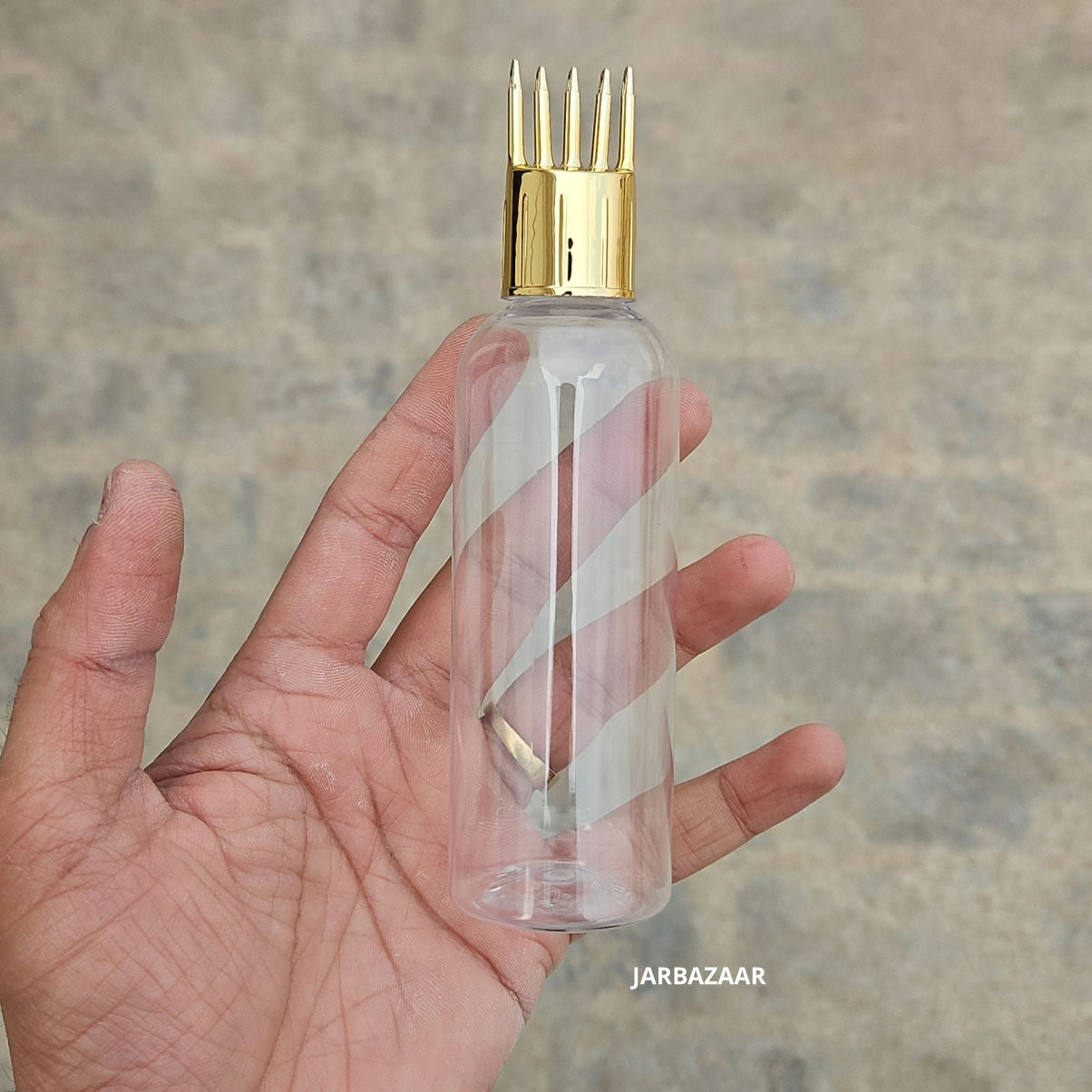 100 ML Avon Transparent Pet Bottle (With Golden Comb Cap)