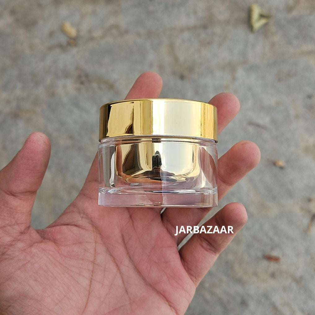 30 Gram Premium Double- Walled Golden Acrylic Cosmetic Jar
