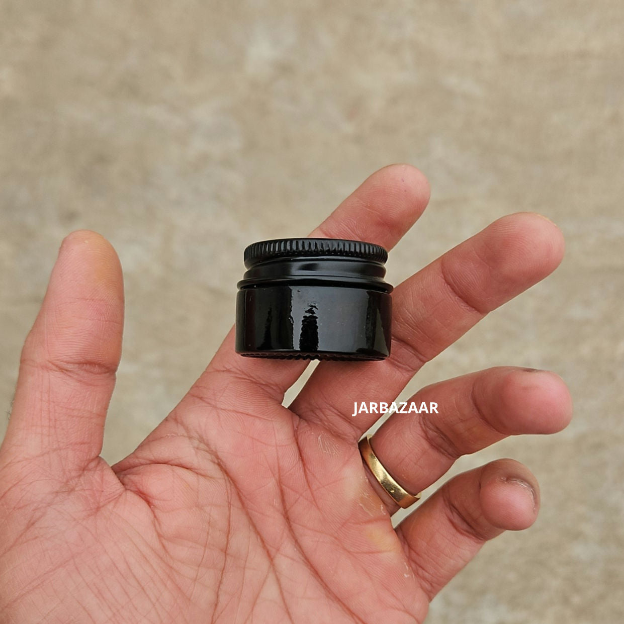 5 Gram Dark Amber Glass Jar (Black Screw Cap)