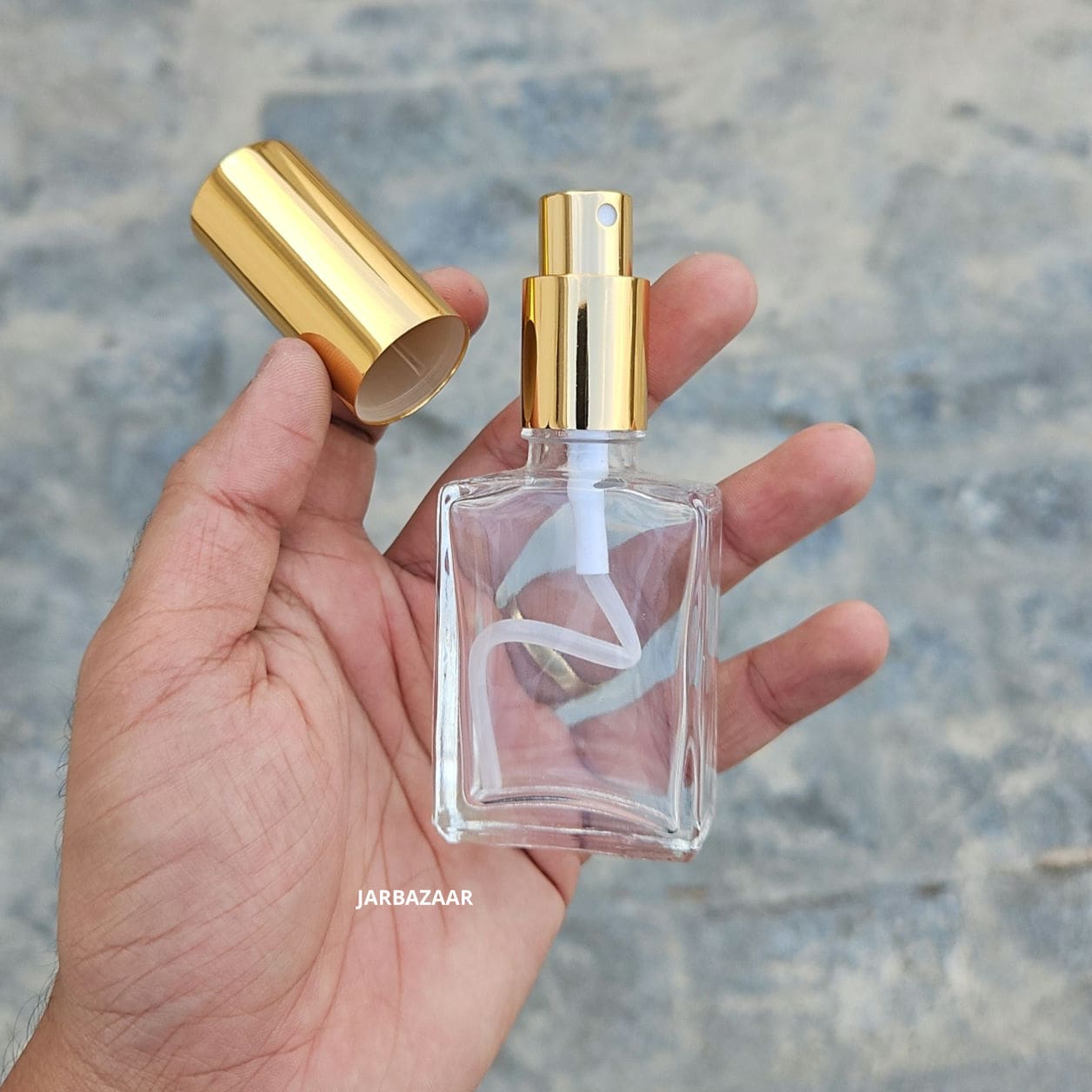30 ML Clear Rectangular Glass Spray Bottle
