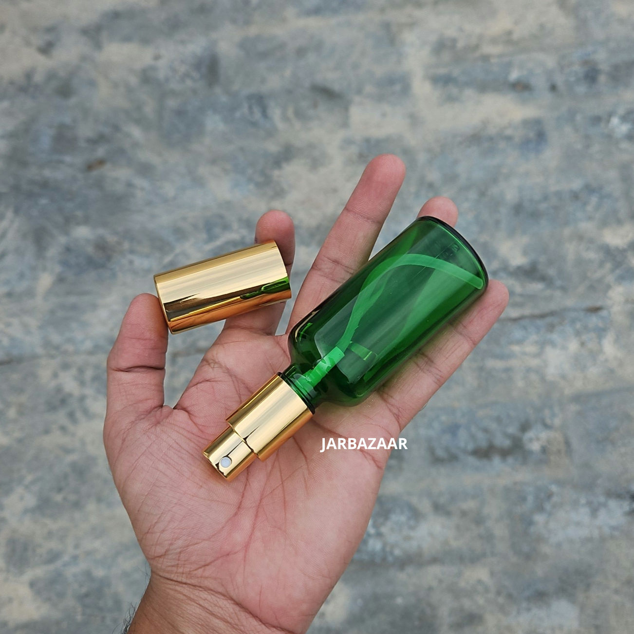 50 ML Green Glass Perfume Bottle