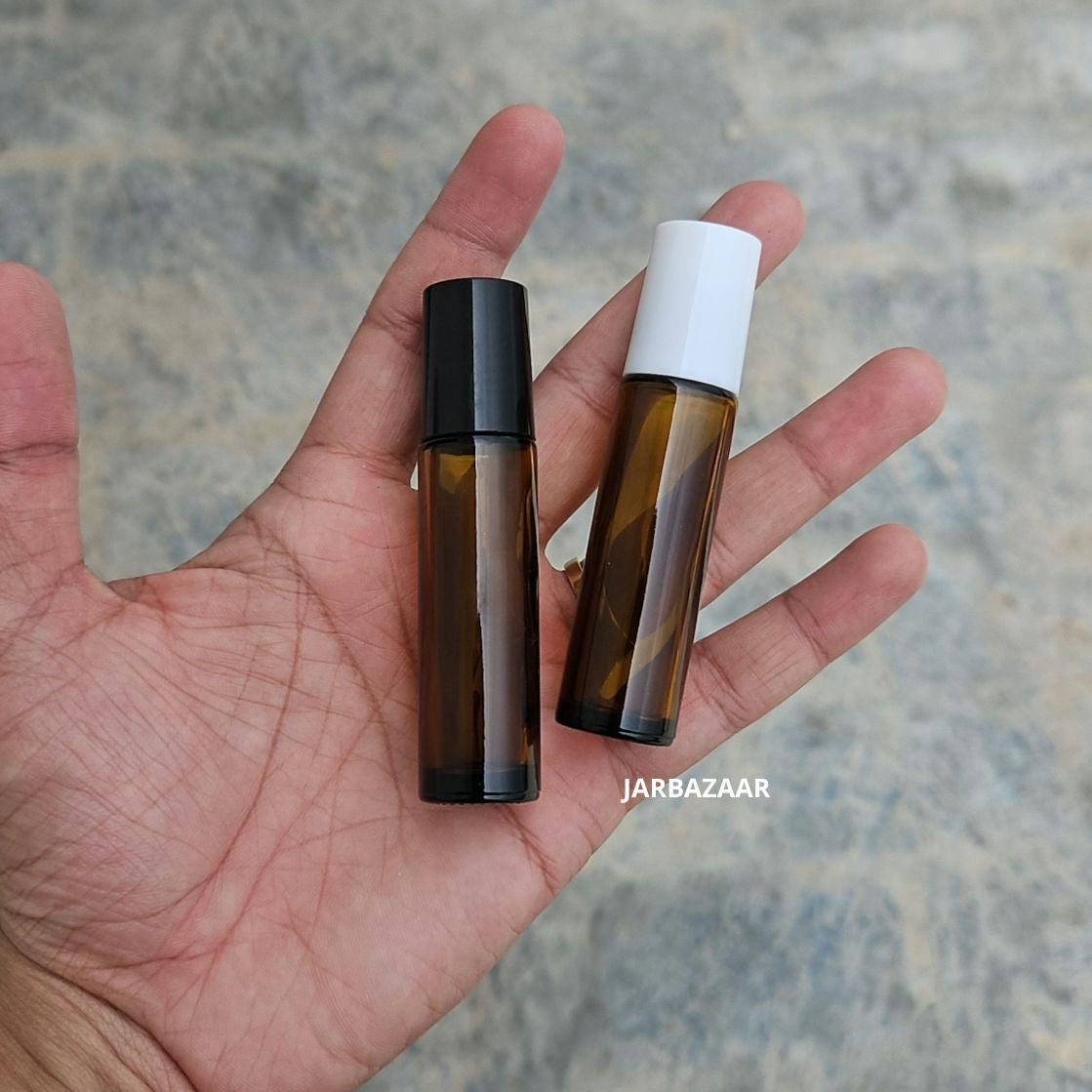 10 ML Amber Rollon (Black/White Cap)