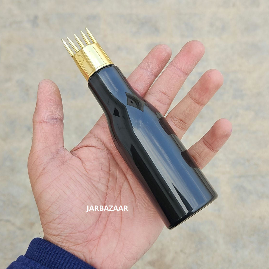 100 ML Asta Black Pet Bottle (With Golden Comb Cap)