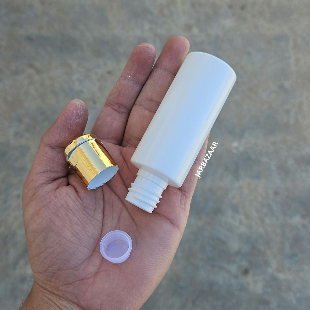 50 ML GLI White Pet Bottle (With Golden Fliptop Caps)