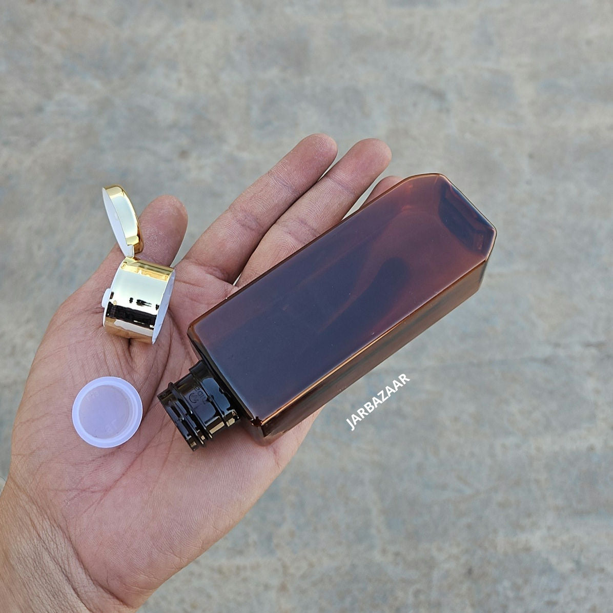 100 ML Cetra Amber Pet Bottle (With Golden Fliptop Caps)