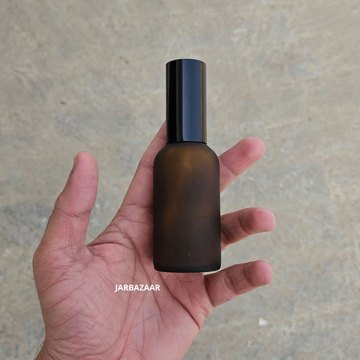 50 ml Amber Frosted Glass bottle (With Premium Black Serum Pumps)