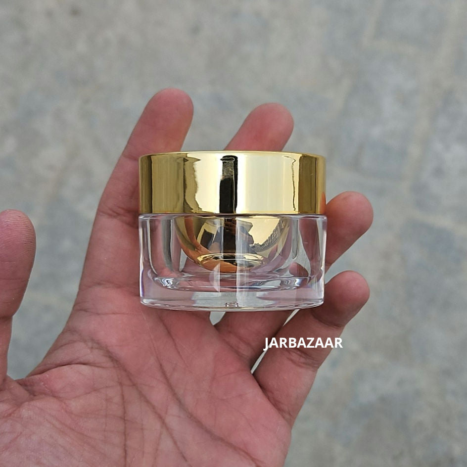 15 Gram Premium Double- Walled Golden Acrylic Cosmetic Jar