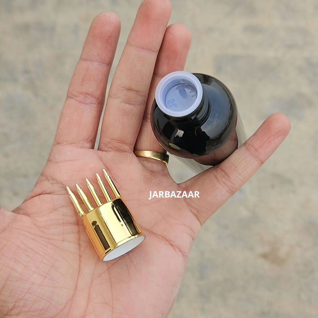 100 ML Avon Black Pet Bottle (With Golden Comb Cap)