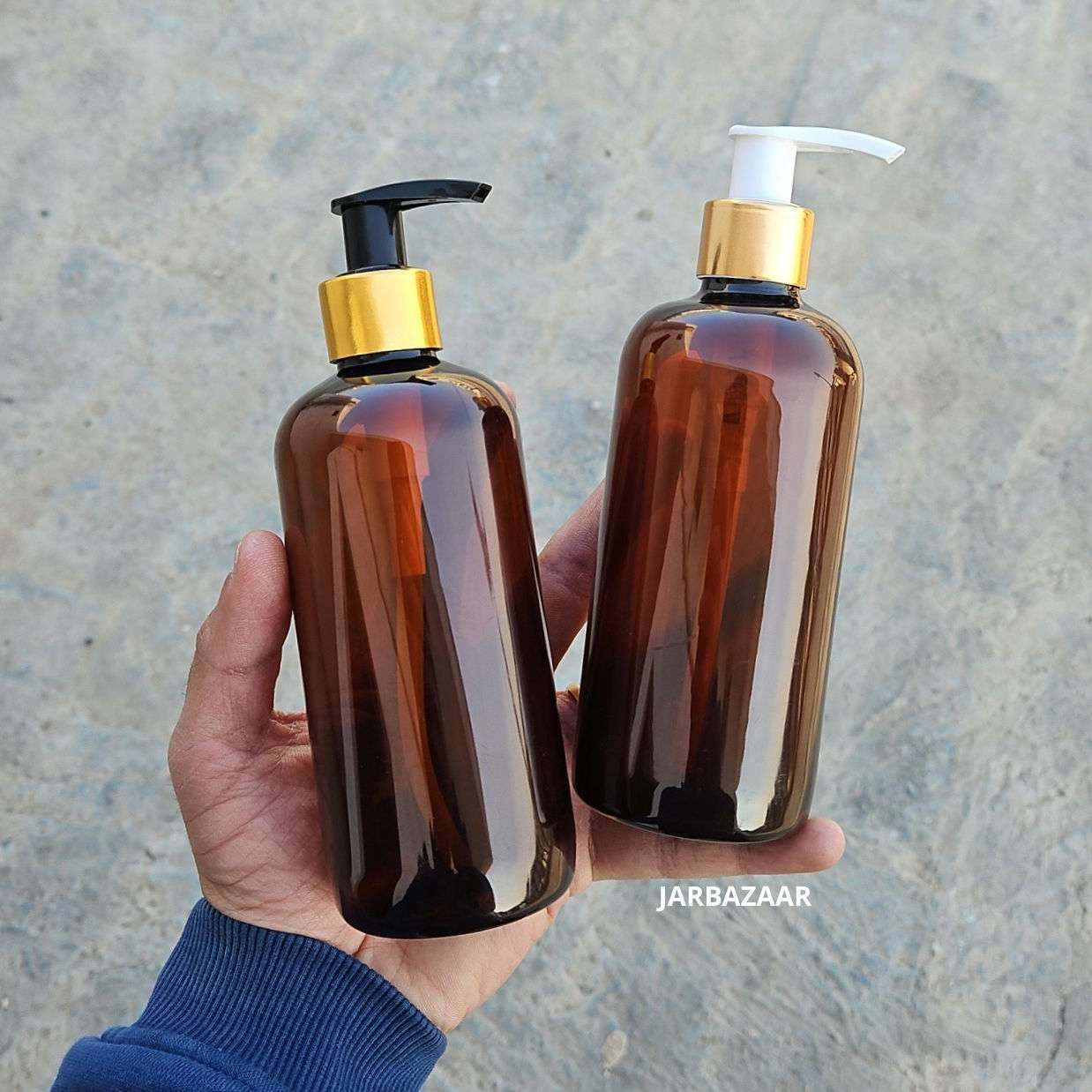 300 ML Amber Boston Dispenser Bottle (Golden Black/Golden White)