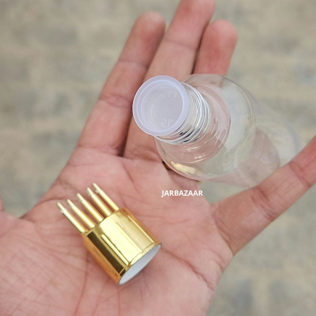 100 ML Avon Transparent Pet Bottle (With Golden Comb Cap)