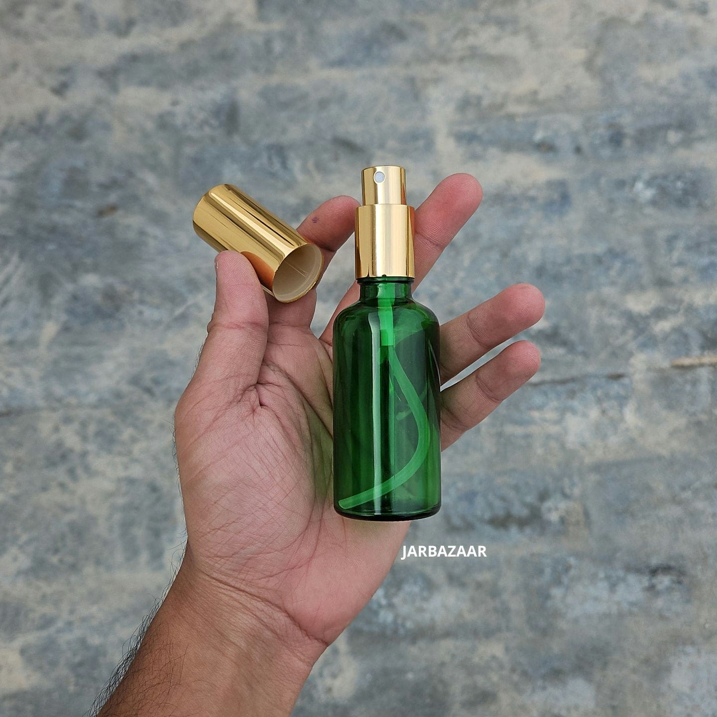 50 ML Green Glass Perfume Bottle