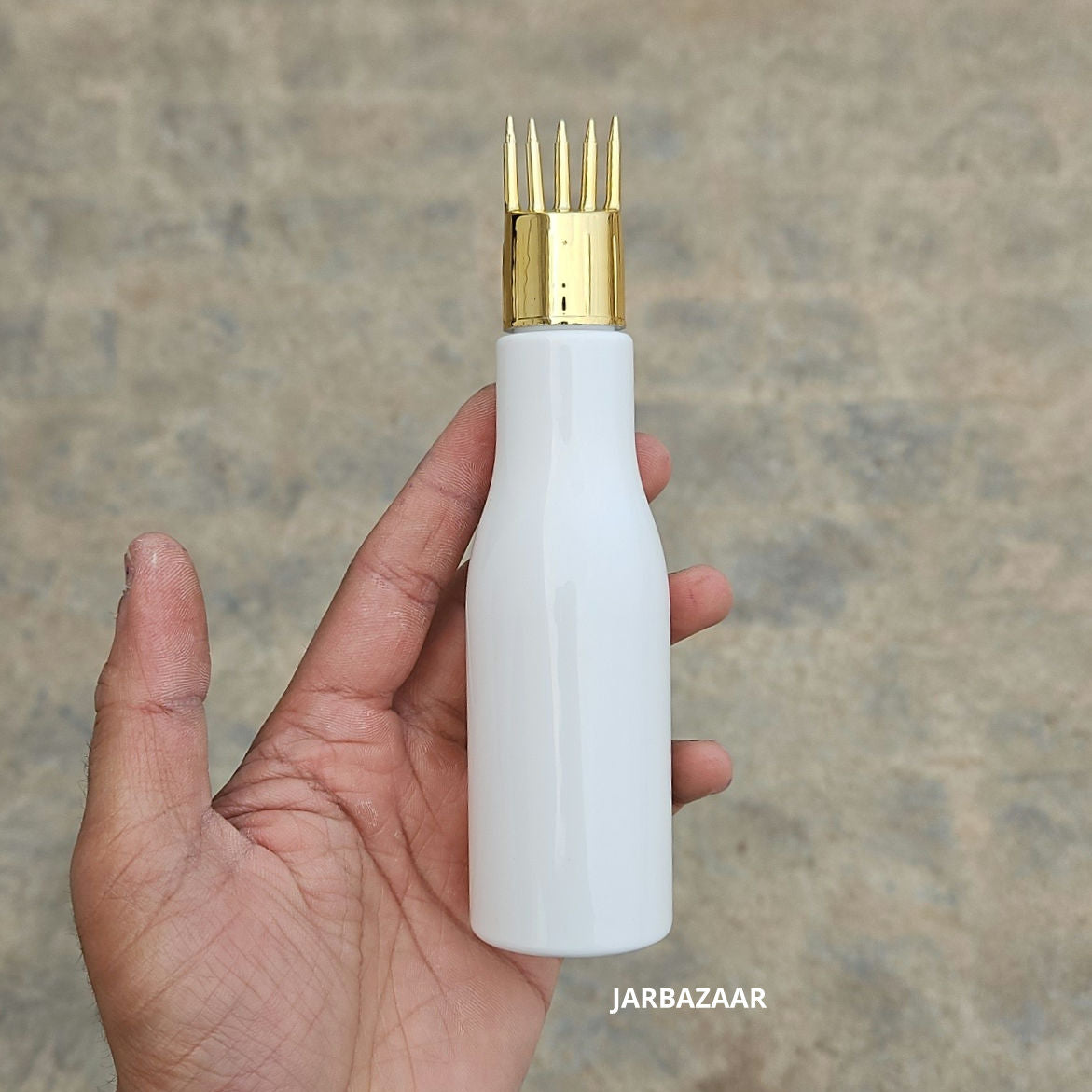 100 ML Asta White Pet Bottle (With Golden Comb Cap)